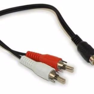 1 RCA Female - 2 RCA Plug - 25cm