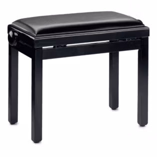 Stagg Black Bench High Gloss with Vinyl Top