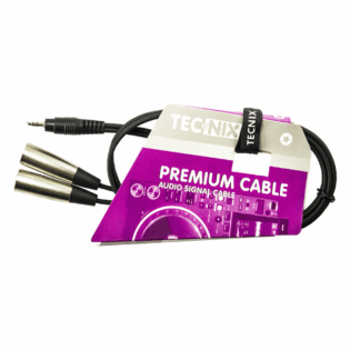 Tecnix Stereo Mini Jack Male - Dual XLR Male 1.5m
