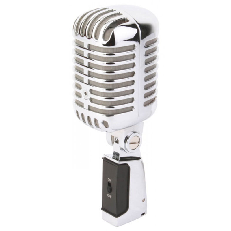 Retro style chrome microphone