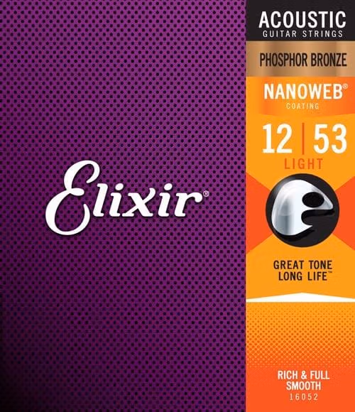 Elixir Strings Phosphor Bronze Acoustic Guitar Strings with NANOWEB Coating