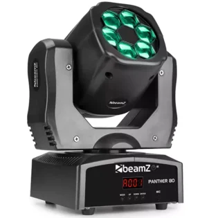 BEAMZ PANTHER80 LED MOVING HEAD WITH ROTATING LENSES 6X 12W RGBW