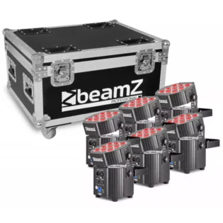 BEAMZPRO BBP60 LED UPLIGHT IP20 9x 12W RGBAWUV [6 IN A FLIGHTCASE]