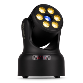 BEAMZ NOVA68G-BK LED MOVING HEAD WASH 6x 8W RGBW GOBO BLACK
