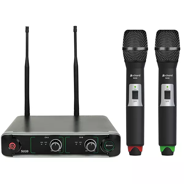 CHORD SU20-H-RG DUAL HANDHELD MICROPHONE UHF 863.42+864.3MHz