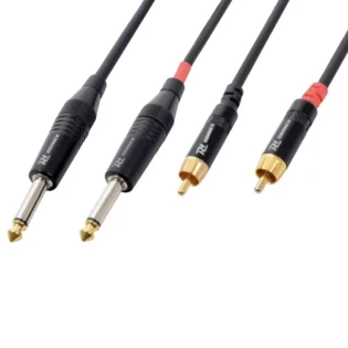 PDC CX74-1 SIGNAL LEAD 2X 6.3MM MONO MALE  - 2X RCA MALE 1.5M