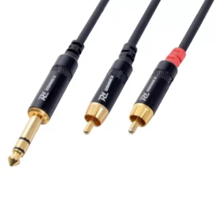PDC CX84-1 SIGNAL LEAD 6.3MM STEREO MALE  - 2X RCA MALE 1.5M