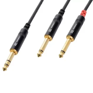 PDC CX76-1 SIGNAL LEAD 6.3MM STEREO MALE  - 2X 6.3MM MONO MALE 1.5M