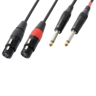 PDC CX62-1 SIGNAL LEAD 2X XLR FEMALE  - 2X 6.3MM MONO MALE 1.5M