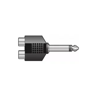 TVA ADAPTOR 6.3mm MONO MALE TO 2x RCA FEMALE