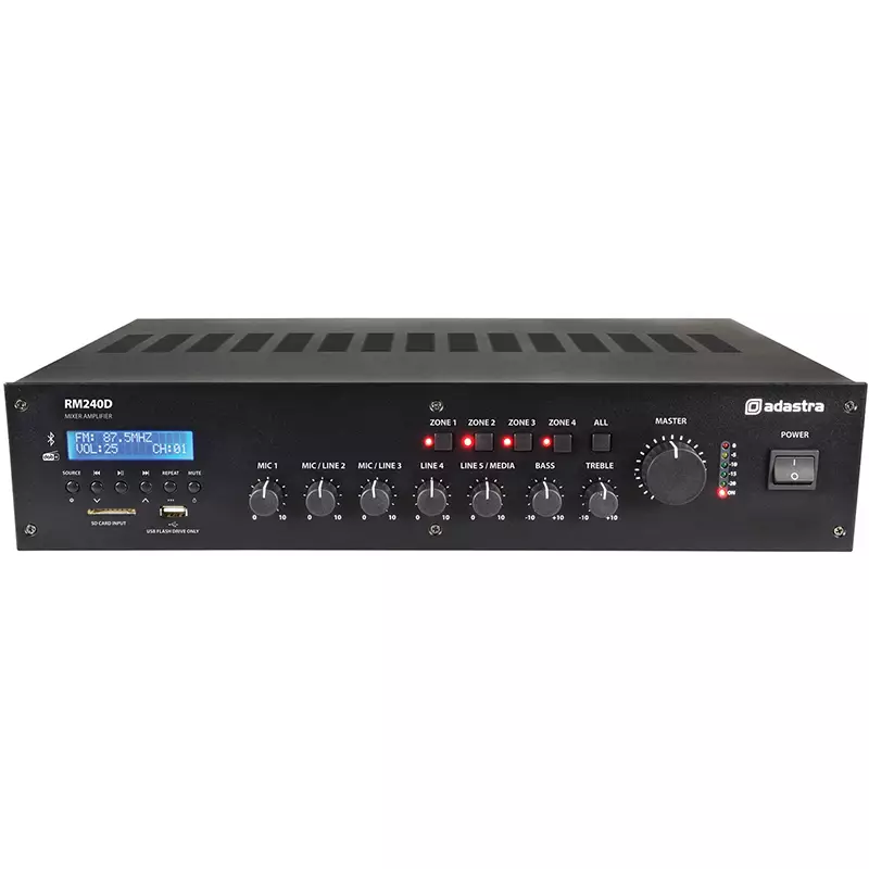 ADASTRA RM240D MIXER AMPLIFIER USB/BT/FM/DAB+ 100V 240W