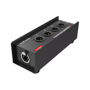 ROXTONE - CAT SNAKE SPLITTER BOX, 4 CHANNEL XLR MALE TO ETHERCON NETWORK CABLE