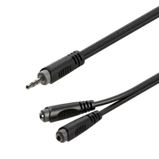 Roxtone - 0.2M SAMURAI SERIES SIGNAL LEAD 3.5 M ST – 2 x 3.5 M ST SOCKET