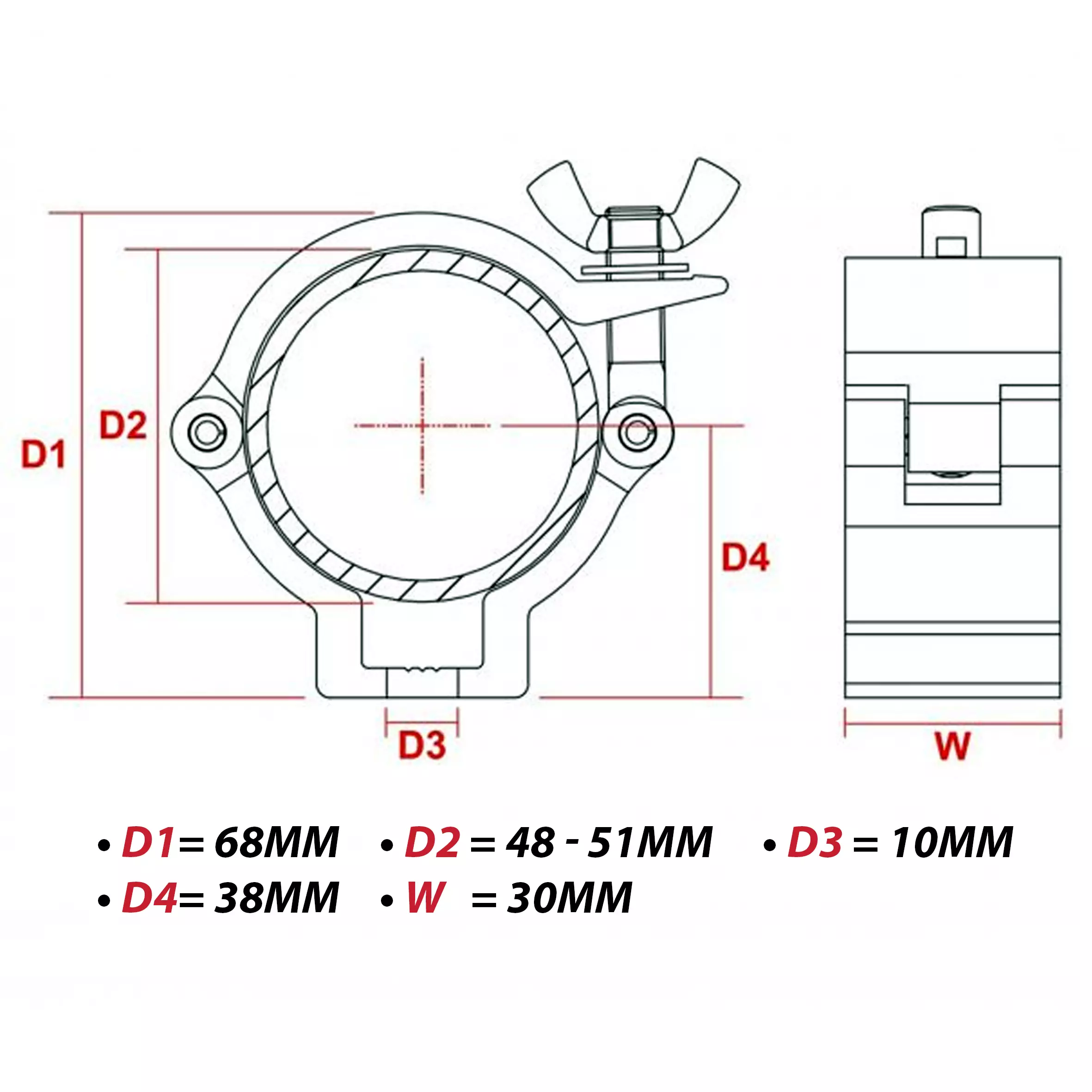 BEAMZ BC50-100 HALF COUPLE 100KG ALUMINIUM - Image 4