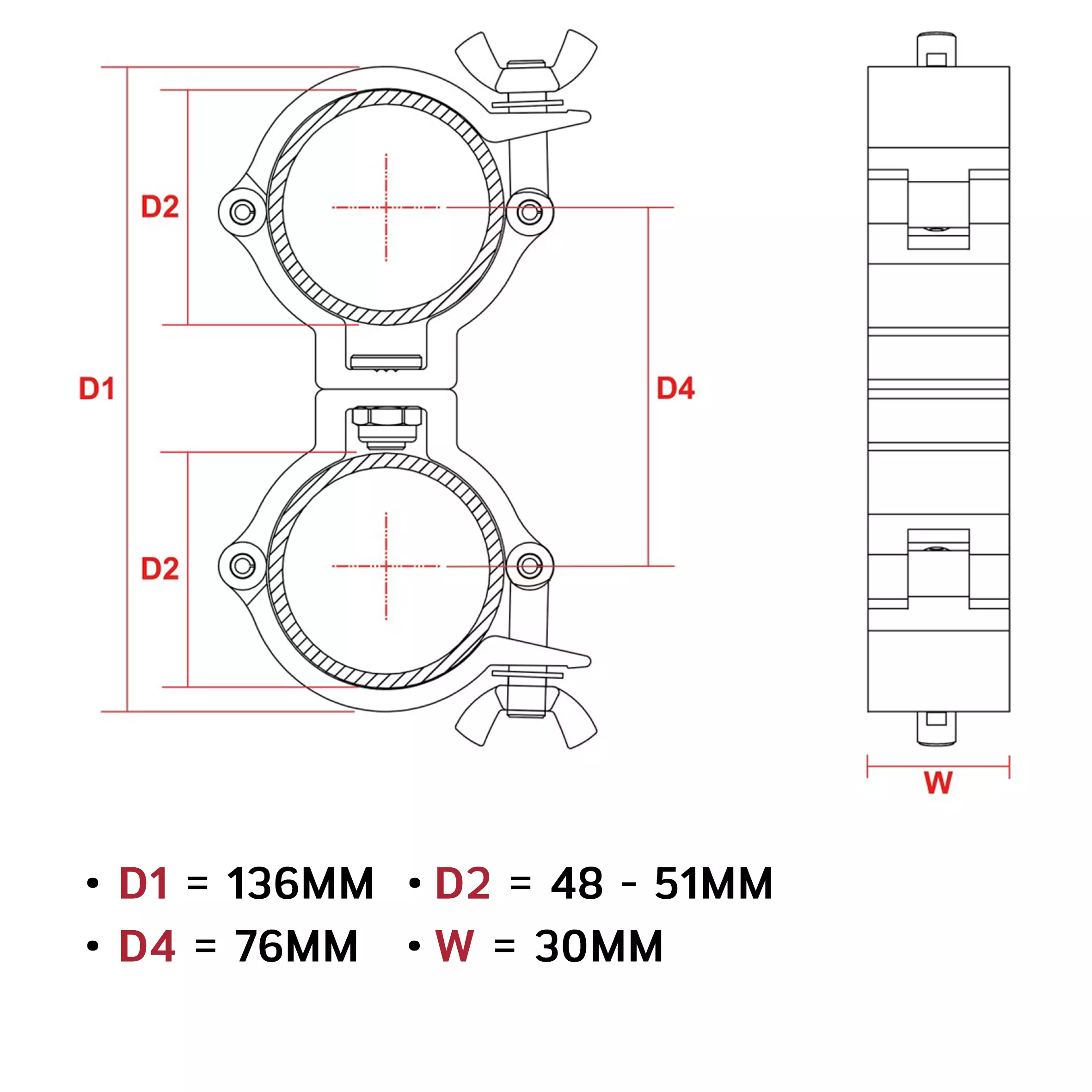 BEAMZ BC50-100D SWIVEL COUPLER 100KG ALUMINIUM - Image 4