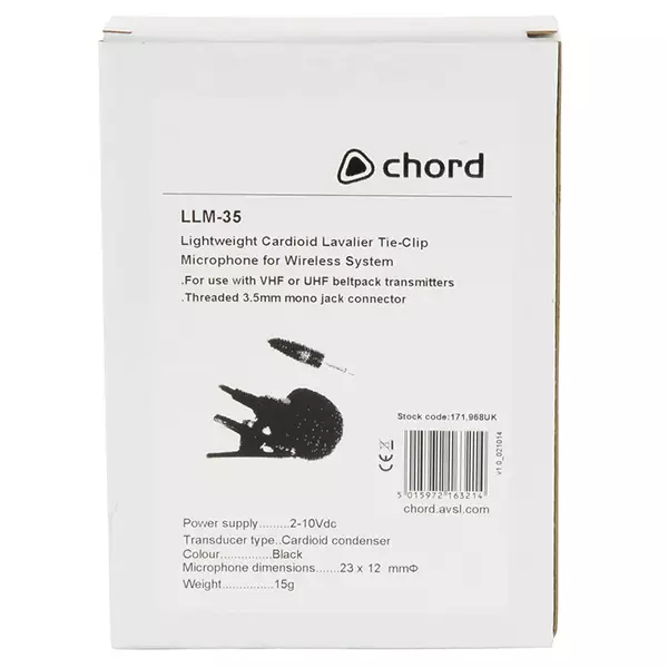 CHORD LLM-35 LAPEL MICROPHONE BLACK 3.5mm - Image 3