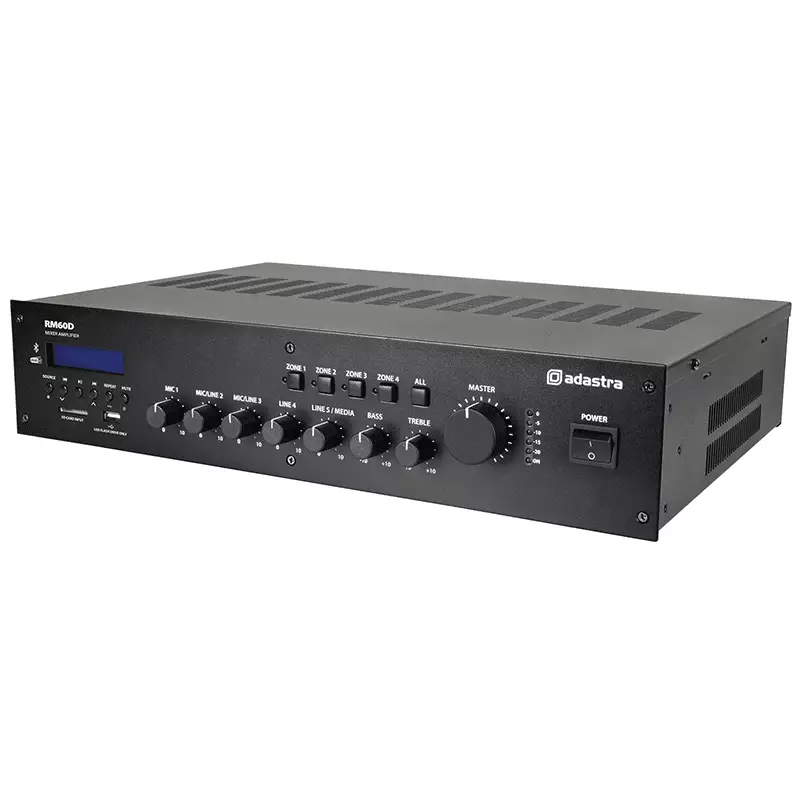 ADASTRA RM60D MIXER AMPLIFIER USB/BT/FM/DAB+ 100V 60W - Image 2