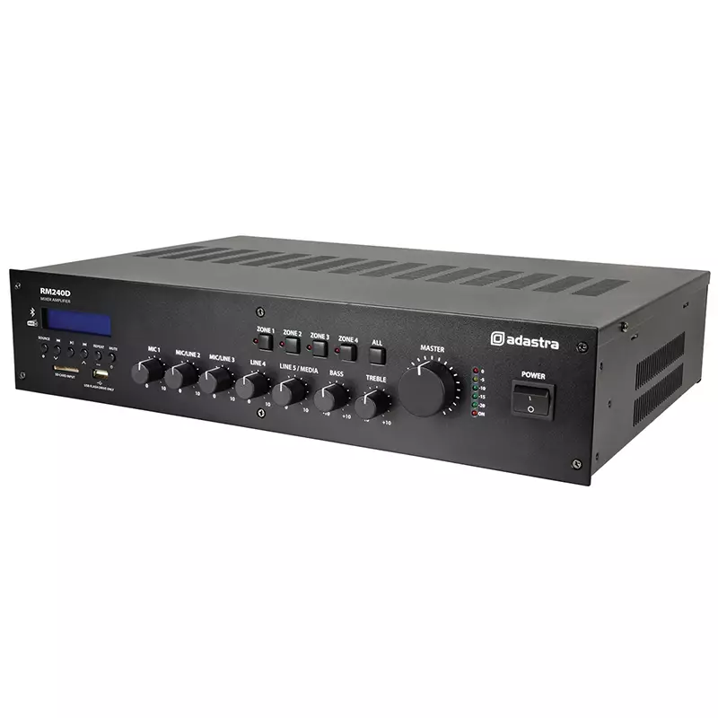 ADASTRA RM240D MIXER AMPLIFIER USB/BT/FM/DAB+ 100V 240W - Image 3