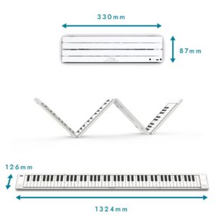 CARRY-ON-FP88T-WT 88-Key Folding Touch Piano (White)
