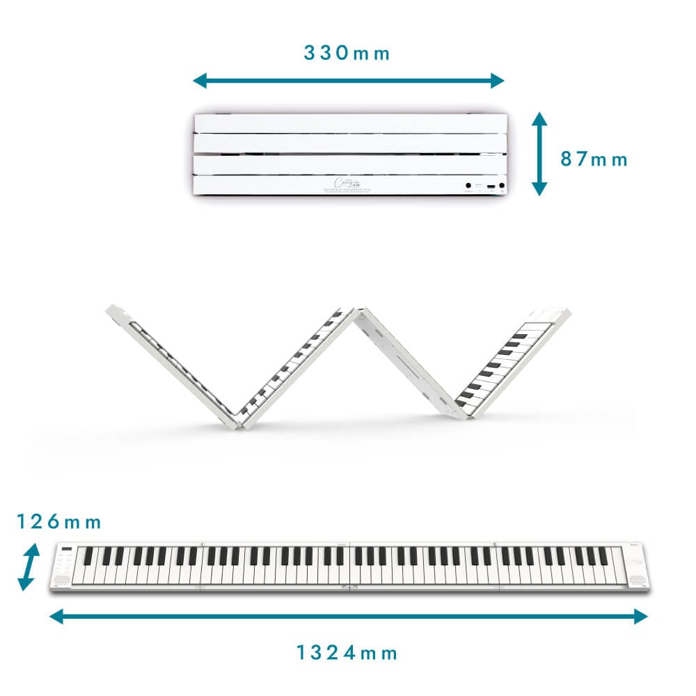 CARRY-ON-FP88T-WT 88-Key Folding Touch Piano (White)