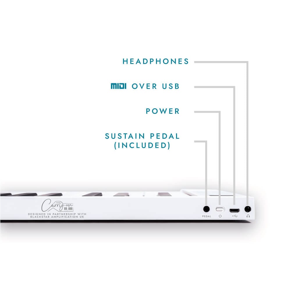 CARRY-ON-FP88T-WT 88-Key Folding Touch Piano (White) - Image 2