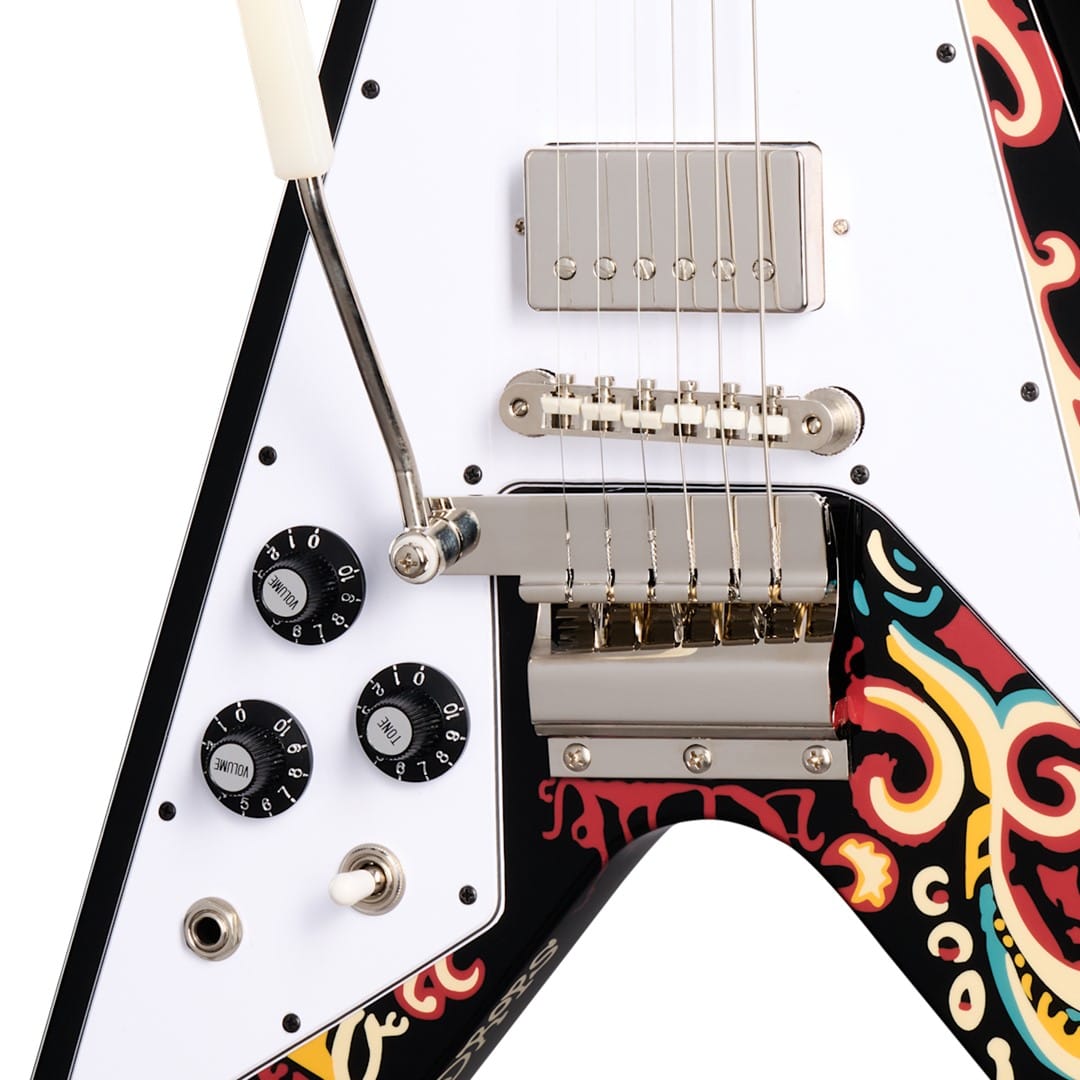 Epiphone ECJHFV-EB-L Jimi Hendrix Love Drops Flying V Ebony-L - Image 2