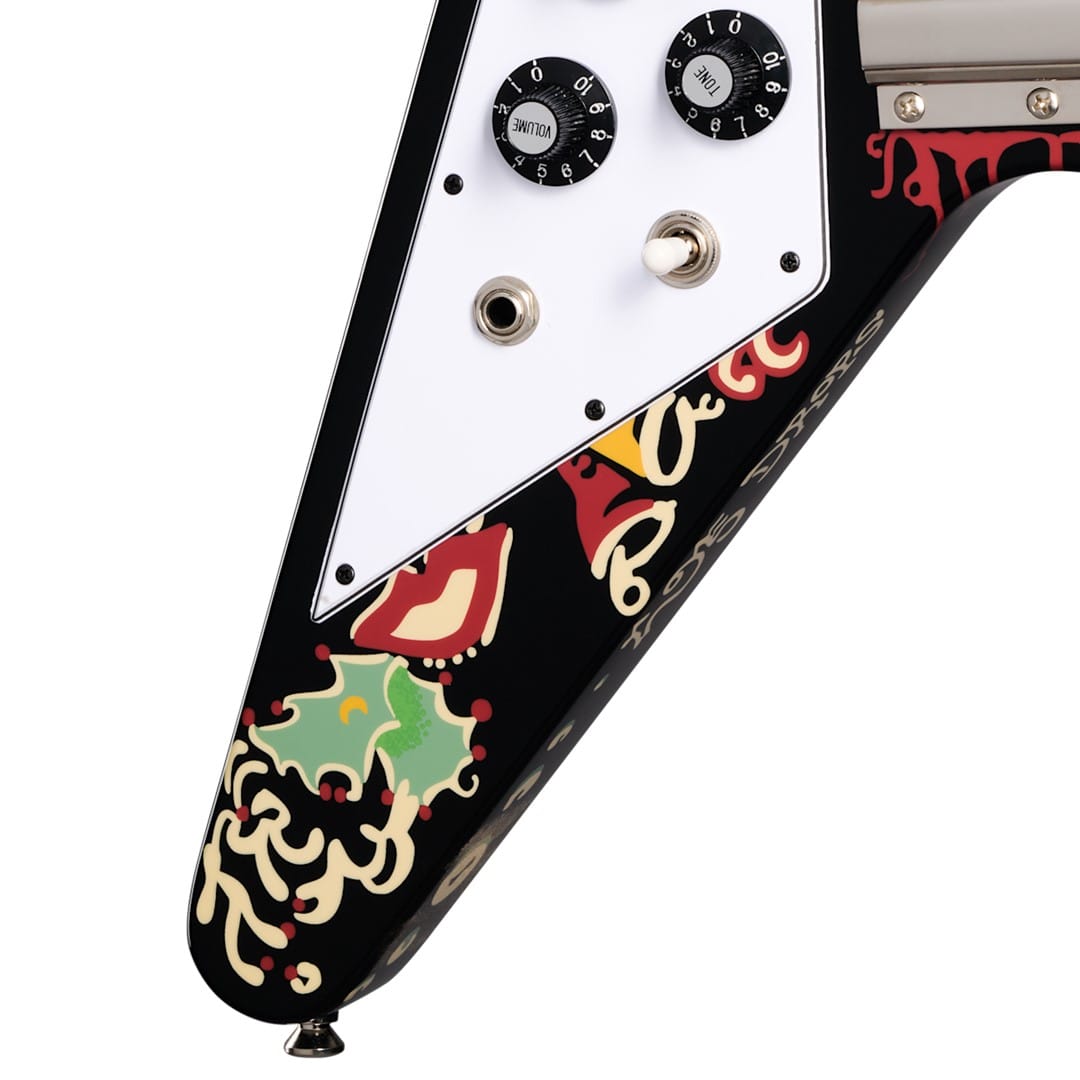 Epiphone ECJHFV-EB-L Jimi Hendrix Love Drops Flying V Ebony-L - Image 3
