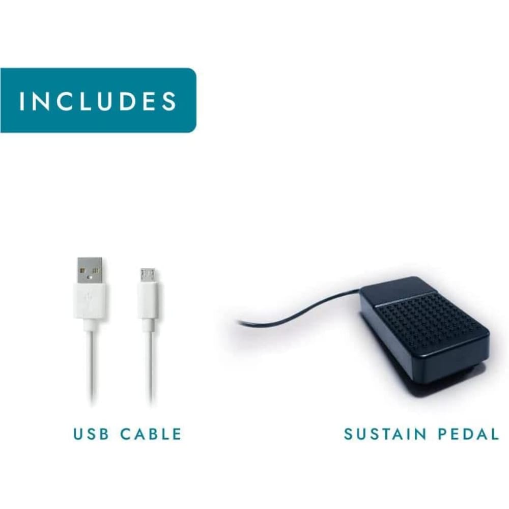 CARRY-ON-FP49T-WT 49 Key Touch Folding Piano White - Image 3