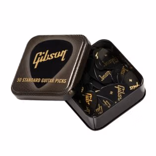 Gibson APRGG50-74H Standard Hard Black Pick Tin (50pcs)