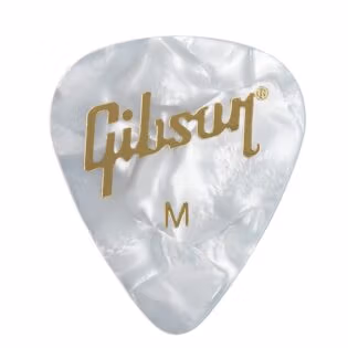 Gibson APRW12-74M Medium White Pearl Picks (12 Pack)