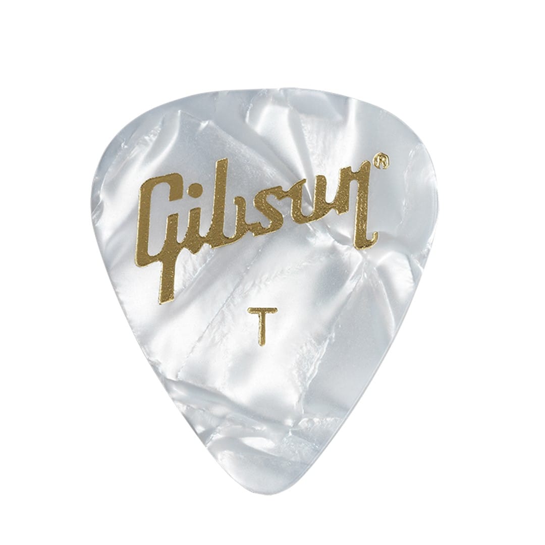 Gibson APRW12-74T Thin White Pearl Picks (12 Pack)