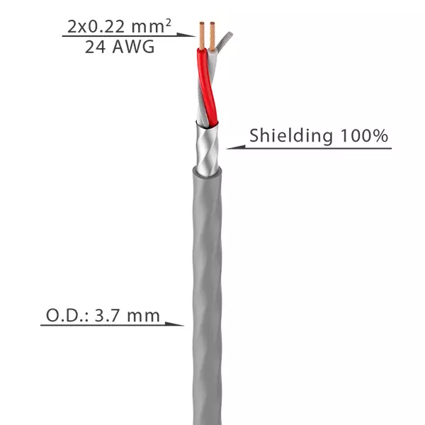 ROXTONE ROUND SCREEN CABLE 2CORE 3.6MM 100M - Image 2