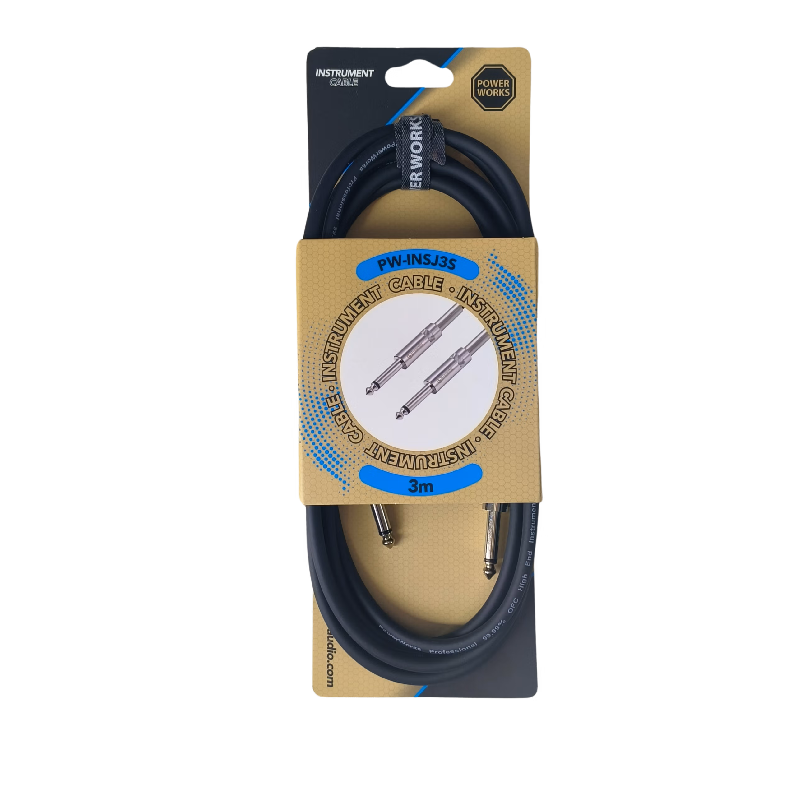 PowerWorks PW-INSJ3S 3m Instrument Cable-Silver Monojack