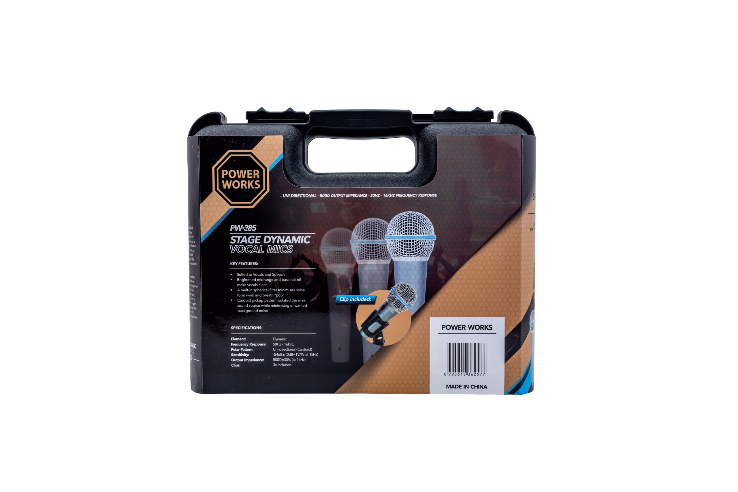 PowerWorks PW-385 Dynamic Vocal Microphone Kit - Image 4