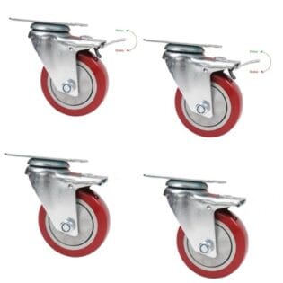 PowerWorks ZETHUS-218SPW-WH Wheel Kit(4 pcs,2 Locking)