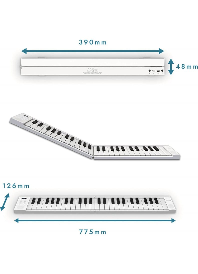 CARRY-ON-FP49T-WT 49 Key Touch Folding Piano White - Image 2