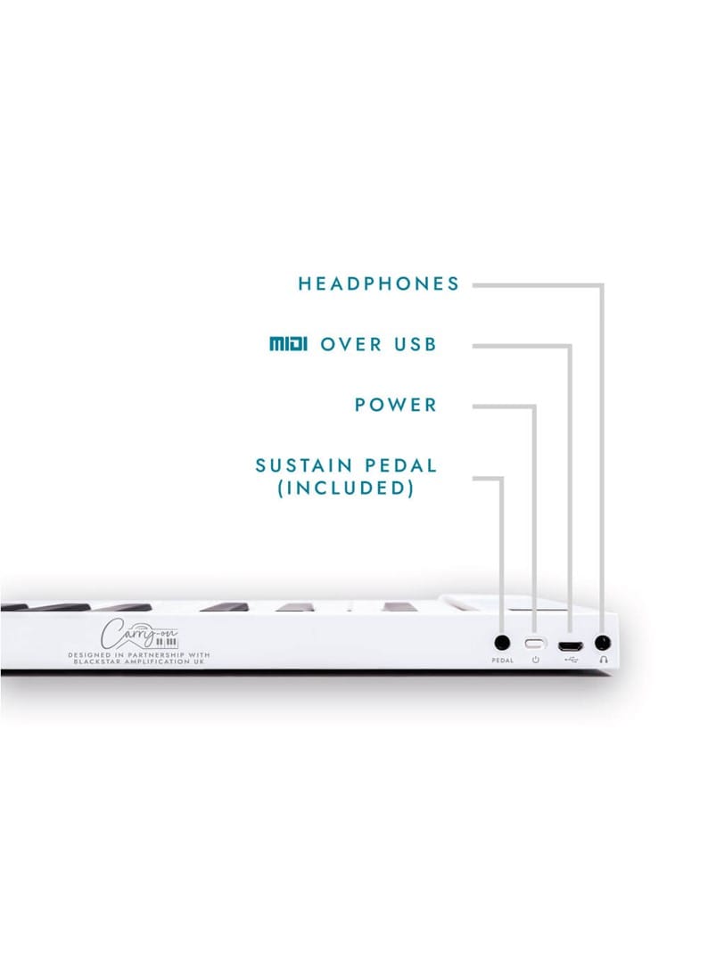 CARRY-ON-FP49T-WT 49 Key Touch Folding Piano White - Image 4