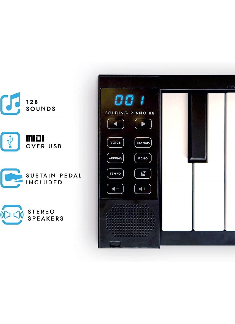 CARRY-ON-FP88-BK 88 Key Folding Piano Black - Image 2