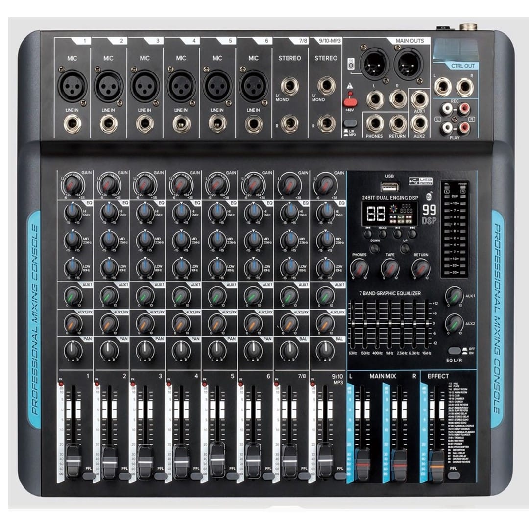 PowerWorks X10BT-UFX 8-Channel Mixer with DSP