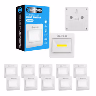 Set of 10 Switched 120 Lumen LED Light Switch