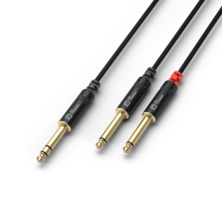 PDC CX76-6 SIGNAL LEAD 6.3MM STEREO MALE - 2X 6.3MM MONO MALE 6M
