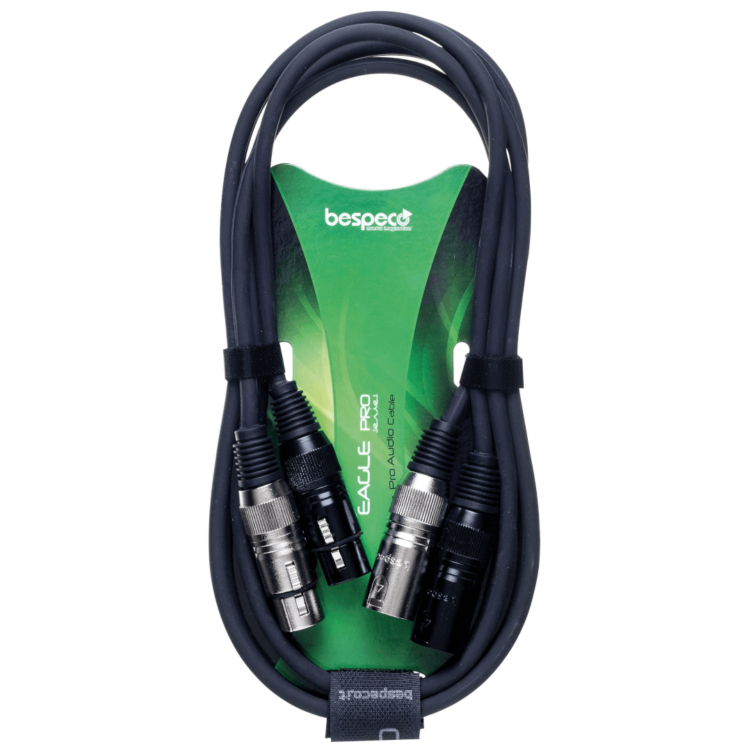 Dual F-XLR to Dual M-XLR Cable