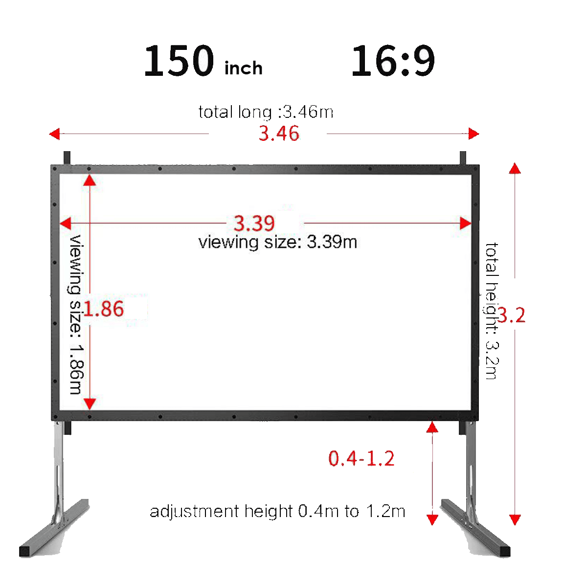 Imix Folding Projector Screen with Flight Case (Front + Rear Projection) - Image 4