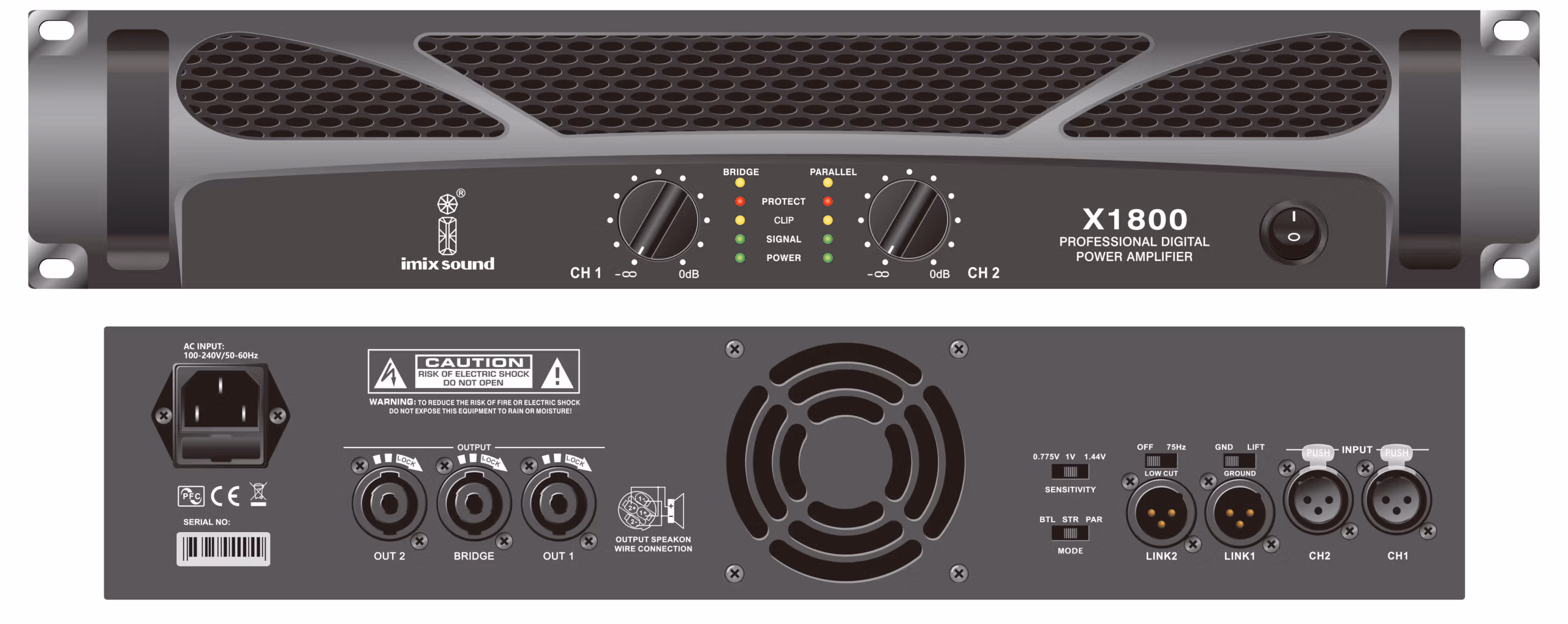 Imix X1800 2 Channel Power Amplifier