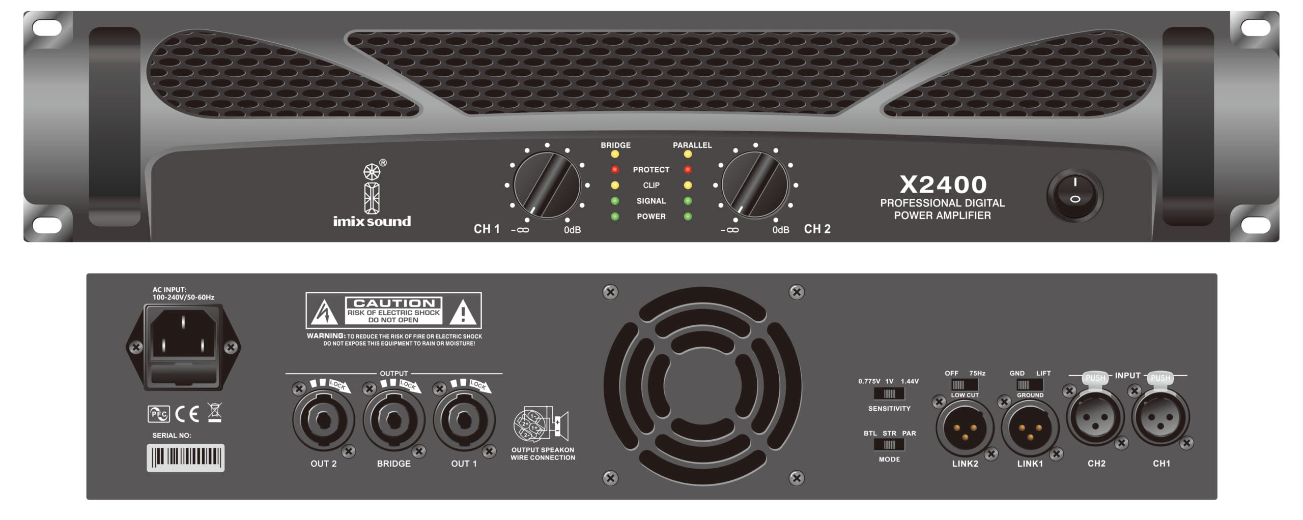 Imix X2400 2 Channel Power Amplifier
