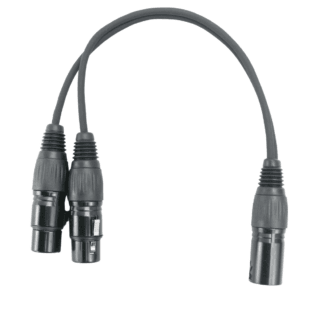 Pure Link PLK-XLRM-2XLRF Y Cable – XLR Male to 2 × XLR Female (30 cm)