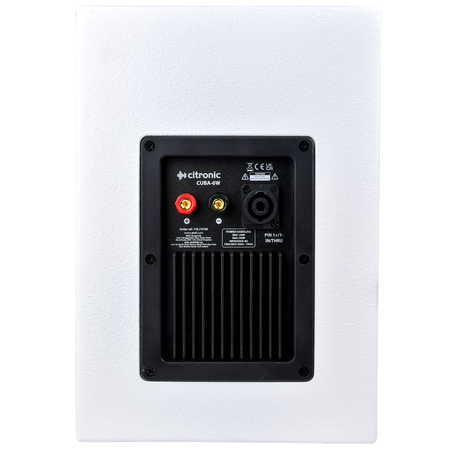 CITRONIC CUBA-6W WALL MOUNT SPEAKER 6INCH WHITE 100W 8OHM - Image 2