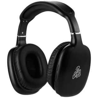 Pro Bass Retro Bluetooth Wireless Headphone with PU Case - Black