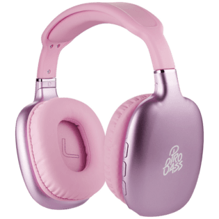 Pro Bass Retro Bluetooth Wireless Headphone with PU Case - Pink