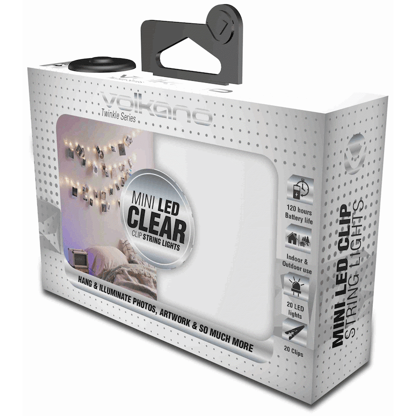 Volkano Twinkle Series Clear Photo Clips with LED Lights